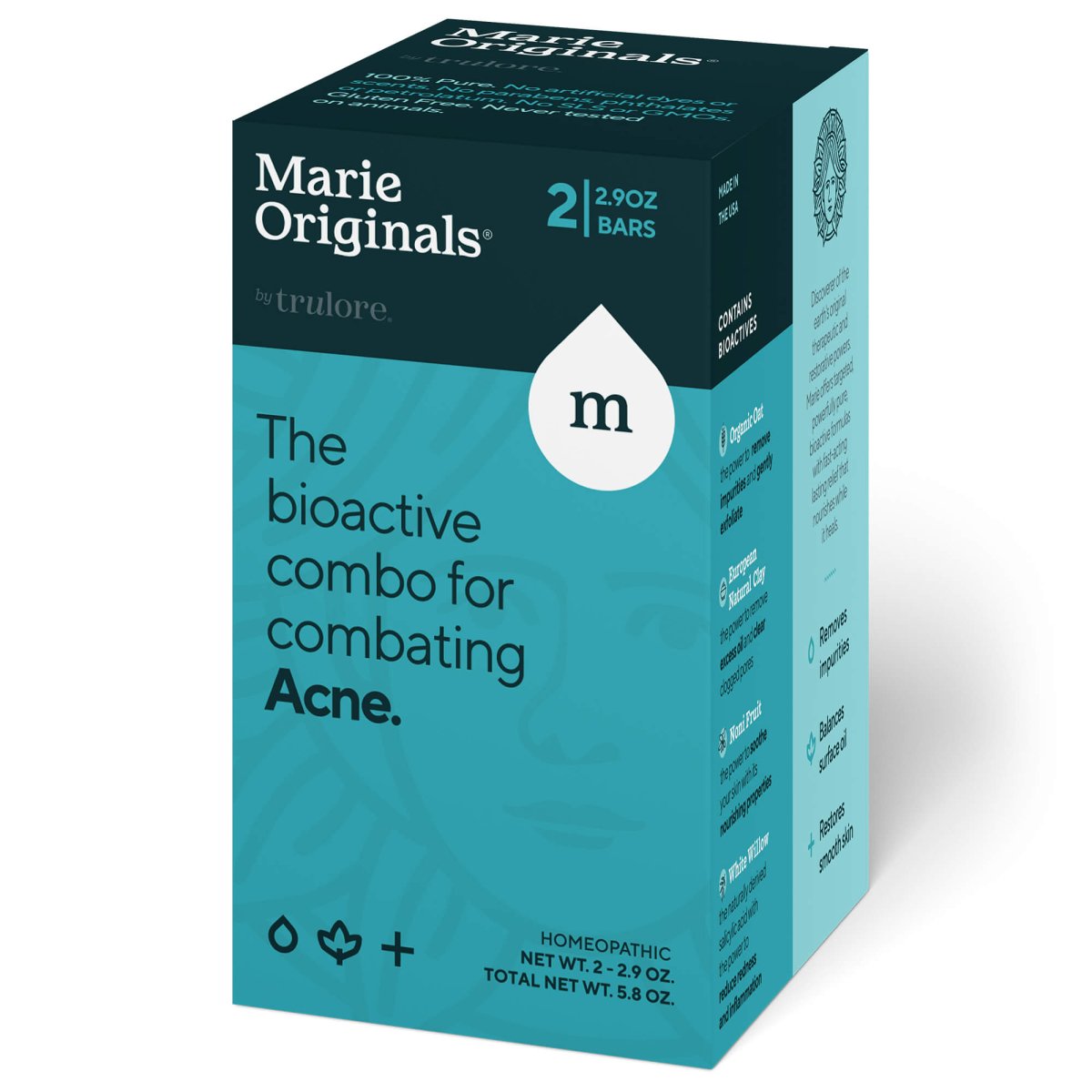 Acne Control Soap by Marie Originals - Non-toxic Soaps + Body Washes product rated SLOW by Million Marker, free from BPA, phthalates, and parabens