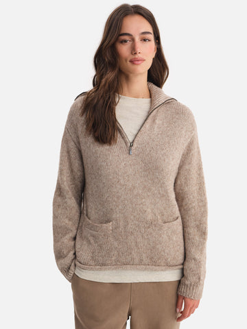 Luxe Alpaca Half-Zip Sweater by MATE The Label - Non-toxic Clothes product rated GO by Million Marker, free from BPA, phthalates, and parabens