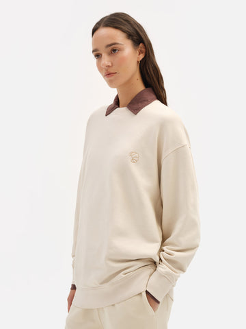 Organic Fleece Embroidered Oversized Sweatshirt by MATE The Label - Non-toxic Clothes product rated GO by Million Marker, free from BPA, phthalates, and parabens