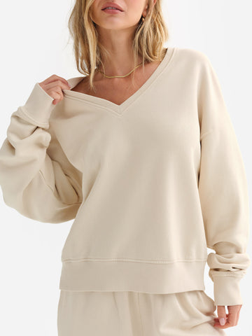 Organic Fleece V-Neck Sweatshirt by MATE The Label - Non-toxic Clothing product rated GO by Million Marker, free from BPA, phthalates, and parabens