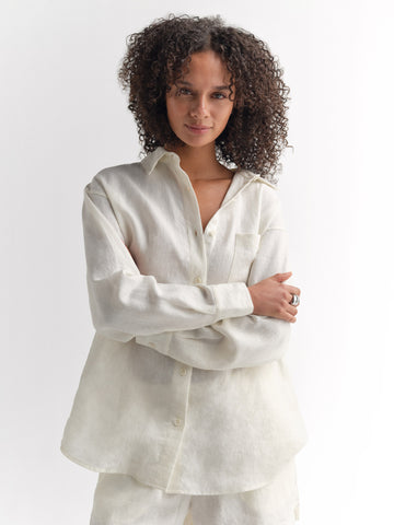 Organic Linen Oversized Button Down by MATE The Label - Non-toxic Clothing product rated GO by Million Marker, free from BPA, phthalates, and parabens