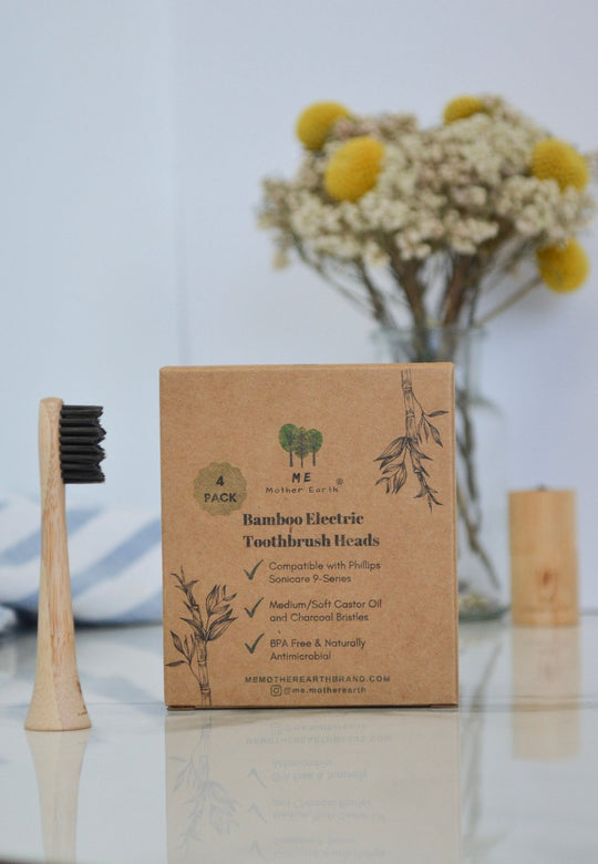 Bamboo Electric Toothbrush Heads - Sonicare Compatible by Me Mother Earth - Non-toxic, GO rated product free from harmful chemicals