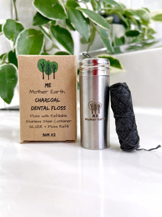 Biodegradable Charcoal Dental Floss by Me Mother Earth - Non-toxic, GO rated product free from harmful chemicals
