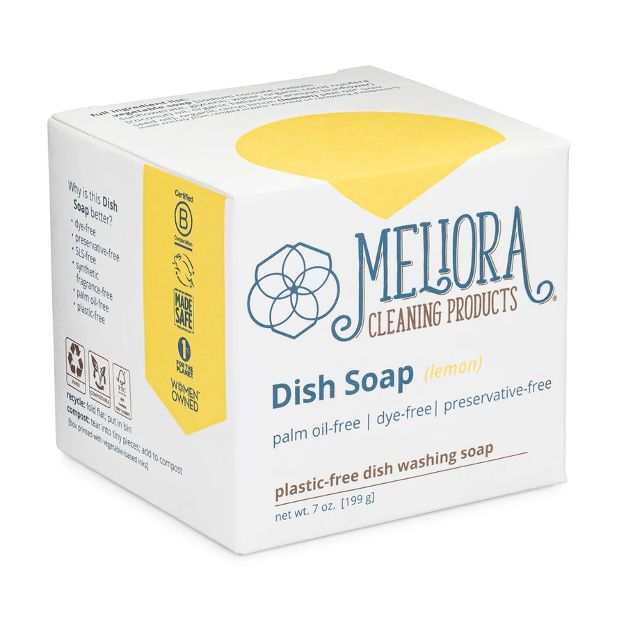 Meliora Dish Soap Bar, Lemon