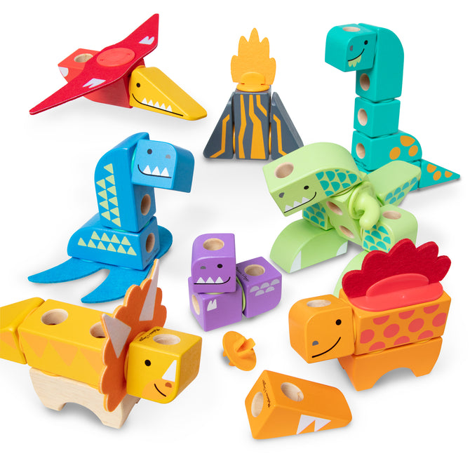 Blockables™ Dinosaur Play Set by Melissa & Doug - Non-toxic, SLOW rated product free from harmful chemicals