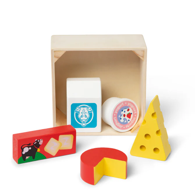 Wooden Food Groups Play Set - Dairy by Melissa & Doug - Non-toxic, SLOW rated product free from harmful chemicals