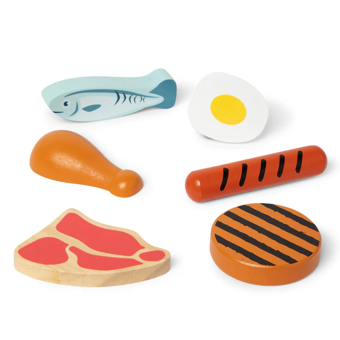 Wooden Food Groups Play Set - Protein by Melissa & Doug - Non-toxic, SLOW rated product free from harmful chemicals