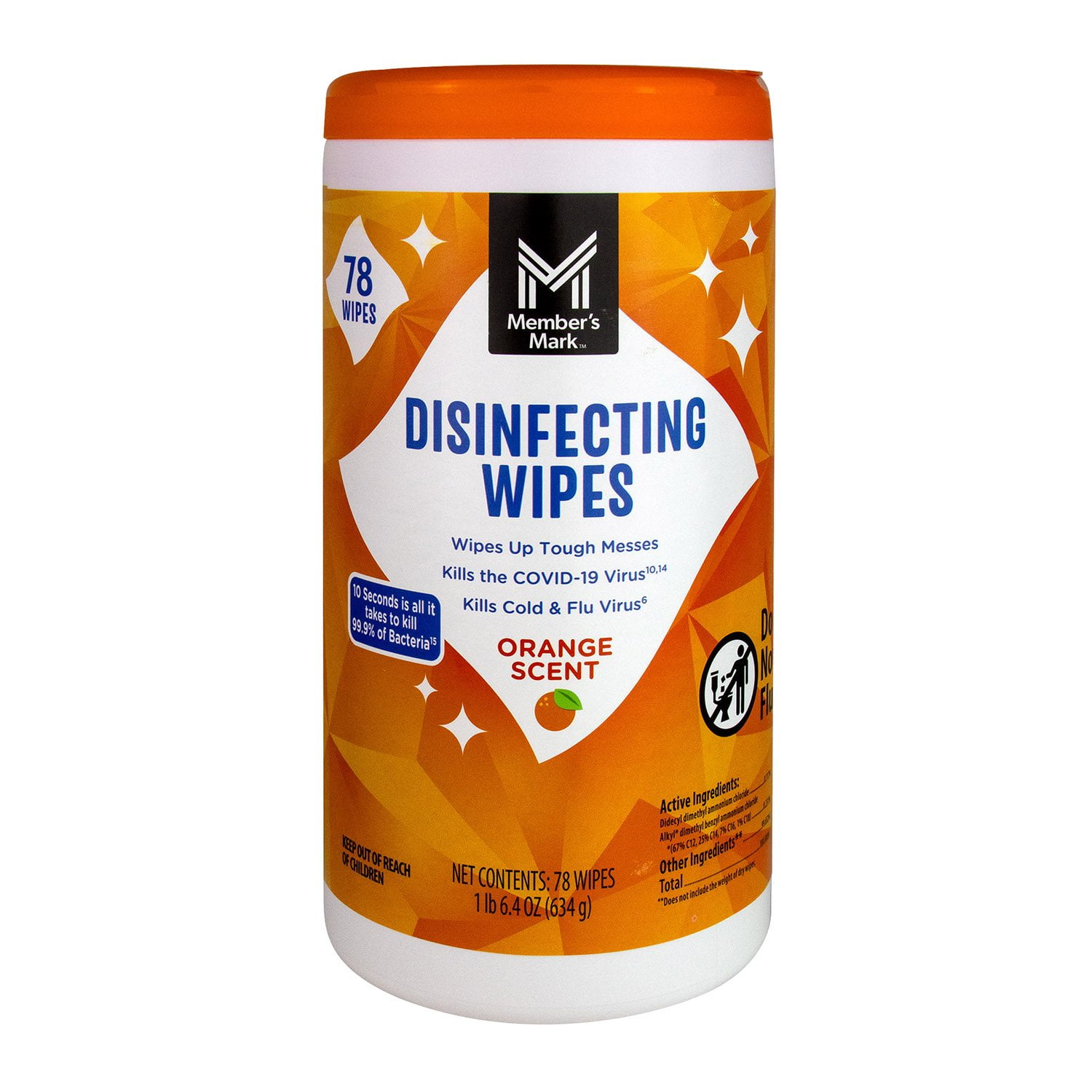 Disinfecting Wipes – Orange Scent by Member's Mark - Non-toxic, STOP rated product free from harmful chemicals