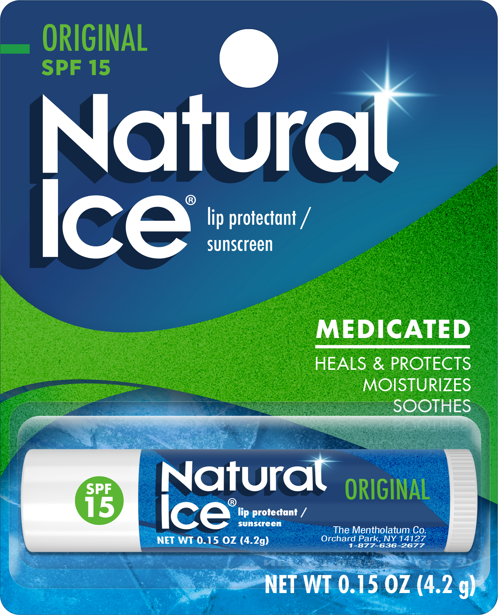 Natural Ice Medicated Lip Balm - Original by MENTHOLATUM SINCE 1889 - Non-toxic Lip Balms product rated STOP by Million Marker, free from BPA, phthalates, and parabens