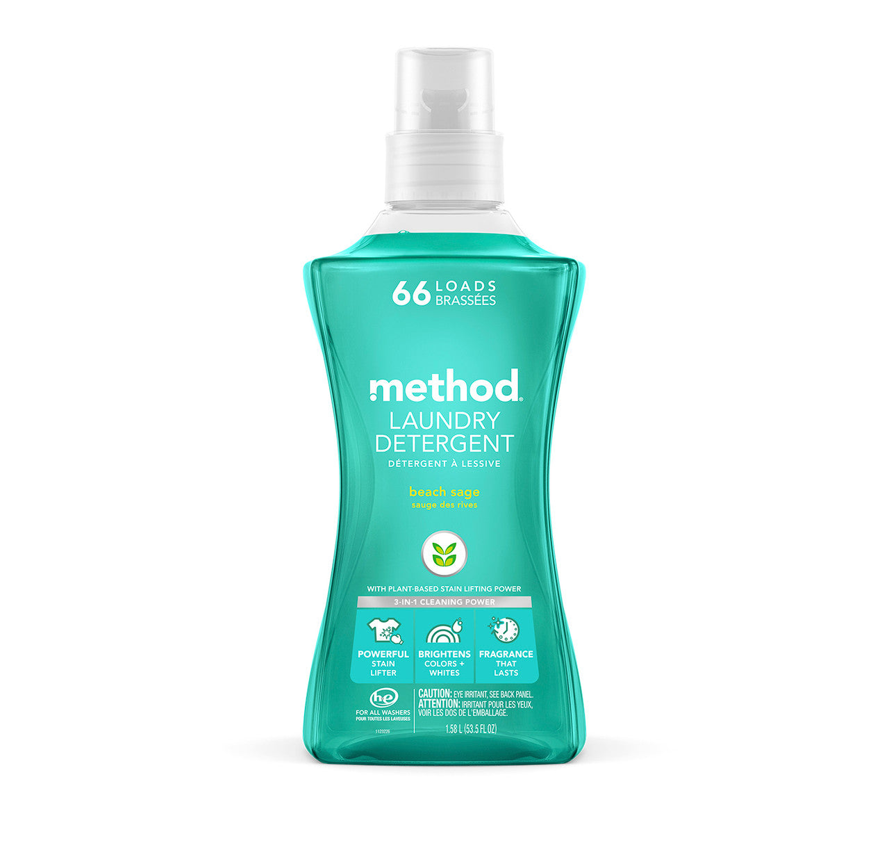 Laundry Detergent - Beach Sage by method - Non-toxic Laundry product rated STOP by Million Marker, free from BPA, phthalates, and parabens