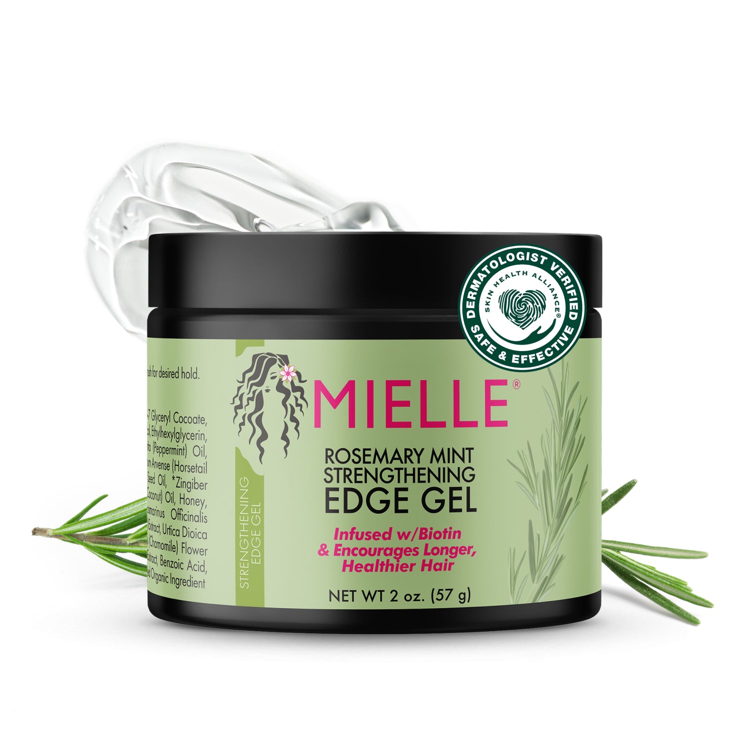 Rosemary Mint Hair Strengthening Edge Gel by MIELLE - Non-toxic, STOP rated product free from harmful chemicals