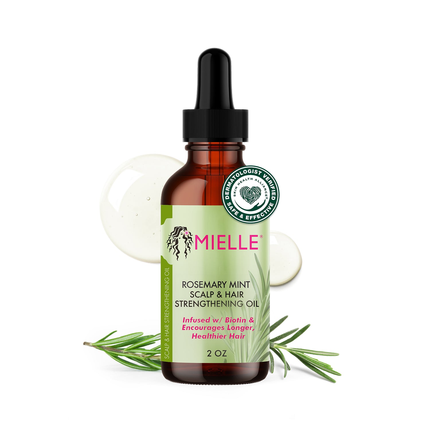 Scalp & Hair Strengthening Oil - Rosemary Mint by MIELLE - Non-toxic Hair Styling + Treatment product rated SLOW by Million Marker, free from BPA, phthalates, and parabens