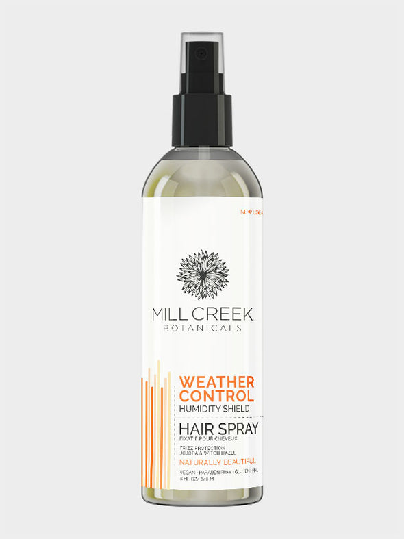 Weather Control Humidity Shield Hair Spray by MILL CREEK BOTANICALS - Non-toxic Hair Styling + Treatment product rated SLOW by Million Marker, free from BPA, phthalates, and parabens