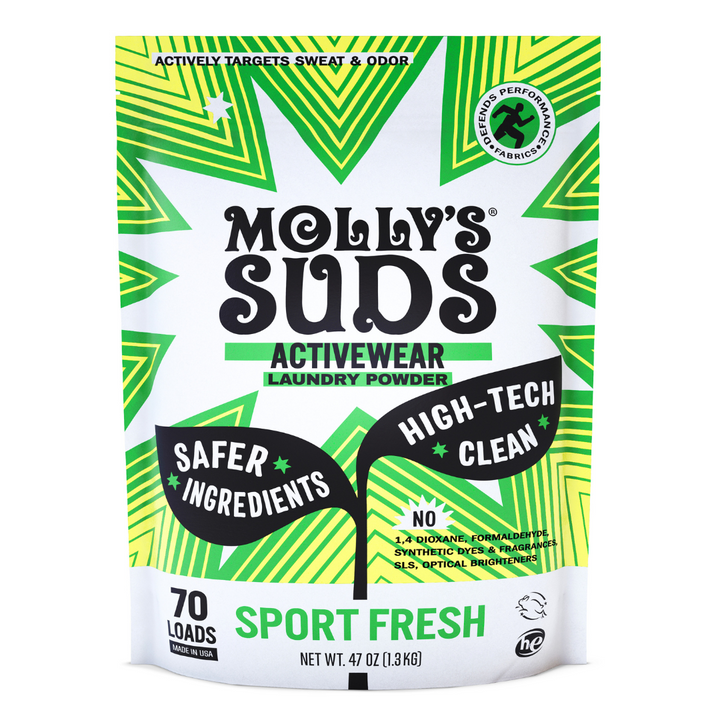 Activewear Laundry Detergent Powder - Sport Fresh by MOLLY'S SUDS - Non-toxic, SLOW rated product free from harmful chemicals
