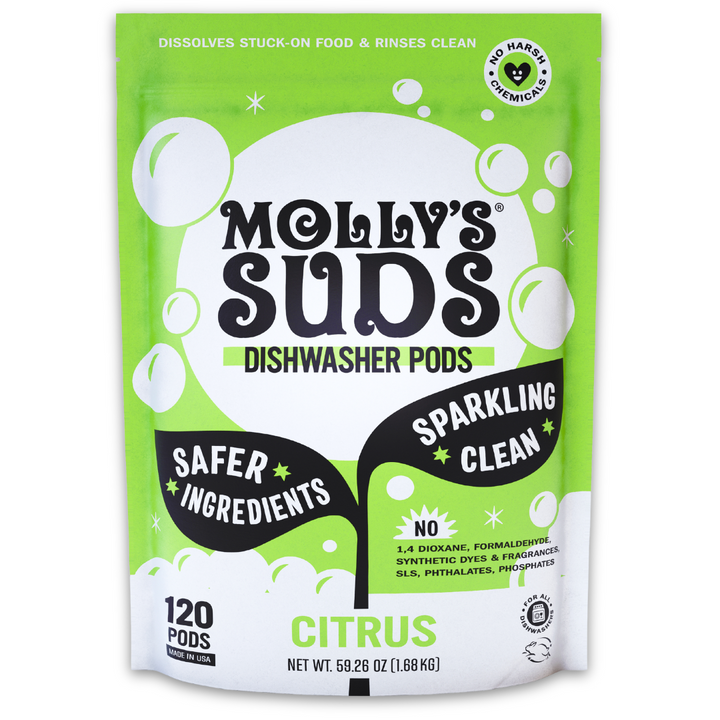 Dishwasher Detergent Pods - Citrus by MOLLY'S SUDS - Non-toxic, SLOW rated product free from harmful chemicals