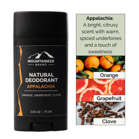 Natural Deodorant - Appalachia by MOUNTAINEER BRAND - Non-toxic, SLOW rated product free from harmful chemicals