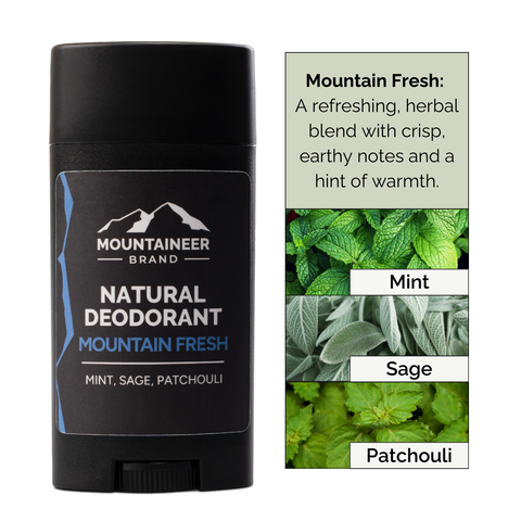 Natural Deodorant - Mountain Fresh by MOUNTAINEER BRAND - Non-toxic, SLOW rated product free from harmful chemicals