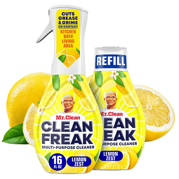 Clean Freak Multi-Purpose Cleaner Spray – Lemon Zest by Mr. Clean - Non-toxic, STOP rated product free from harmful chemicals