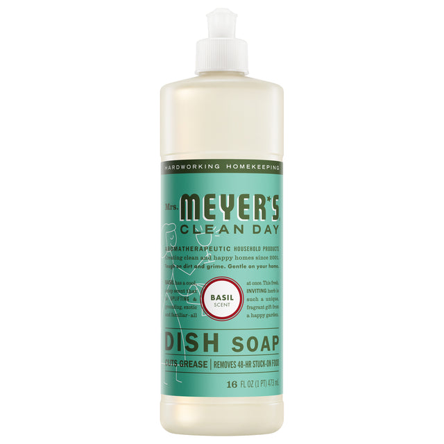 Dish Soap – Basil by Mrs. MEYER'S CLEAN DAY - Non-toxic Dish Soap + Detergent product rated STOP by Million Marker, free from BPA, phthalates, and parabens