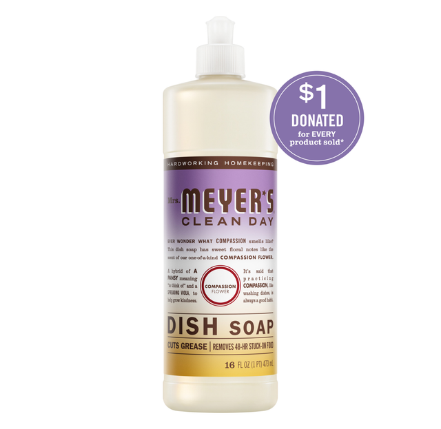 Dish Soap – Compassion Flower by Mrs. MEYER'S CLEAN DAY - Non-toxic Dish Soap + Detergent product rated STOP by Million Marker, free from BPA, phthalates, and parabens