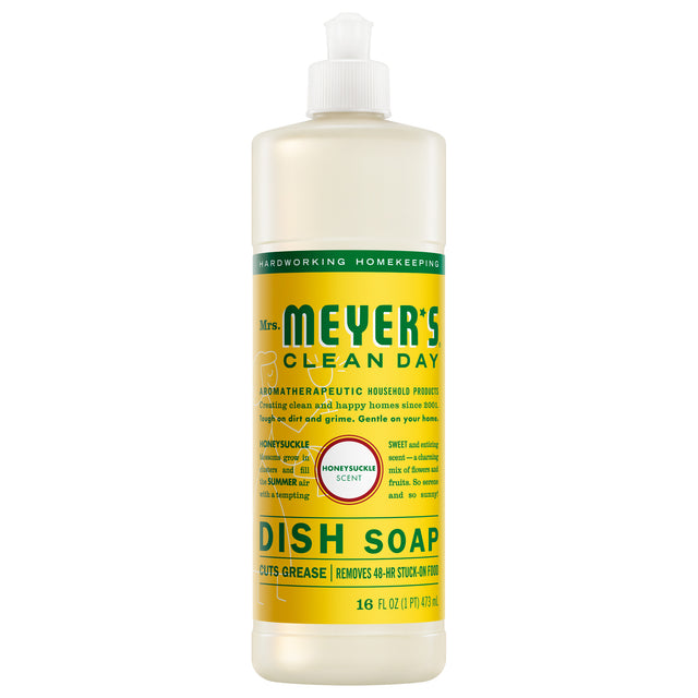 Dish Soap – Honeysuckle by Mrs. MEYER'S CLEAN DAY - Non-toxic Dish Soap + Detergent product rated STOP by Million Marker, free from BPA, phthalates, and parabens