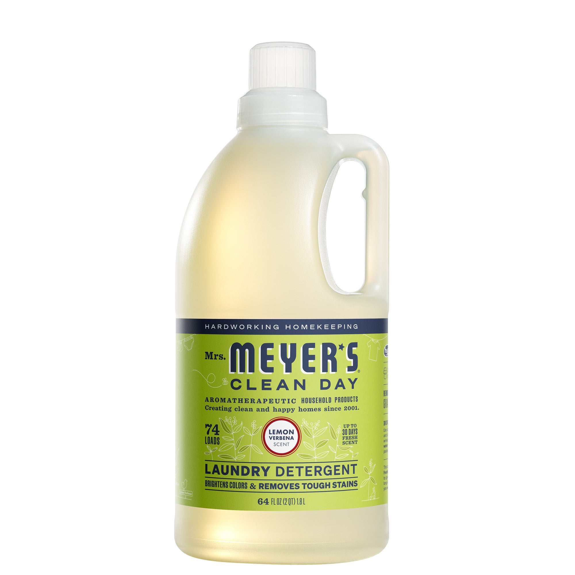 Laundry Detergent – Lemon Verbena by Mrs. MEYER'S CLEAN DAY - Non-toxic Laundry product rated STOP by Million Marker, free from BPA, phthalates, and parabens