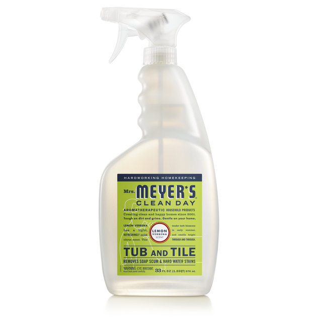 Tub & Tile Cleaner – Lemon Verbena by Mrs. MEYER'S CLEAN DAY - Non-toxic, STOP rated product free from harmful chemicals