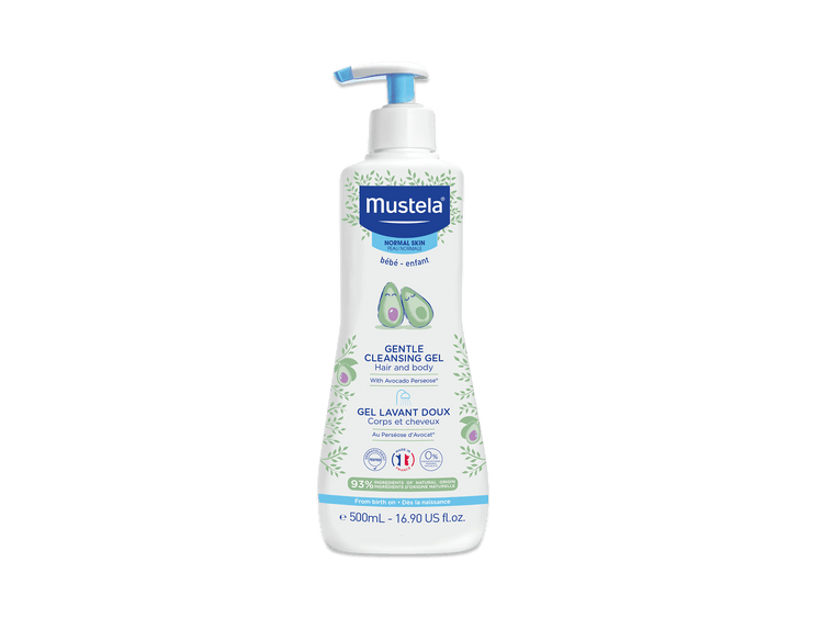 Hair & Body Gentle Cleansing Gel by Mustela - Non-toxic Baby Care product rated STOP by Million Marker, free from BPA, phthalates, and parabens