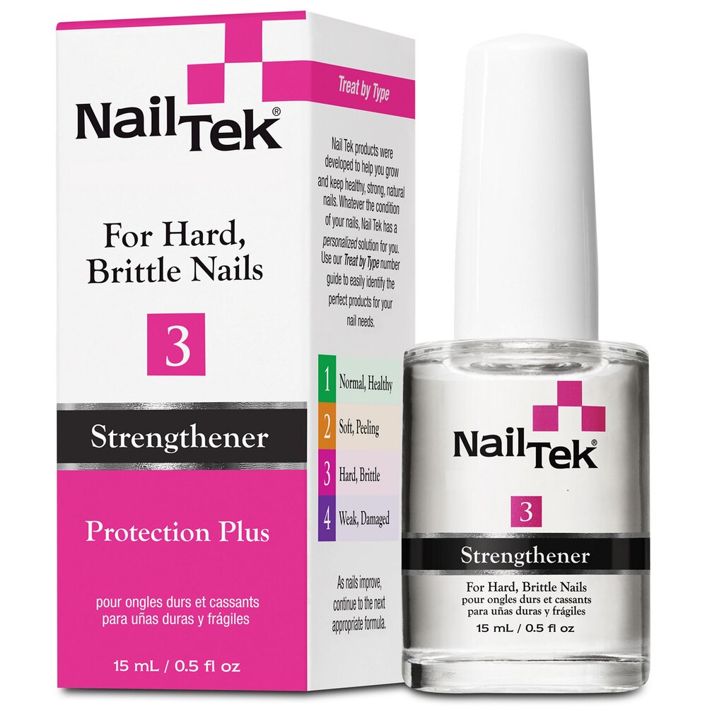 Formula 3 Strengthener Protection Plus Nail Treatment by NailTek - Non-toxic, STOP rated product free from harmful chemicals