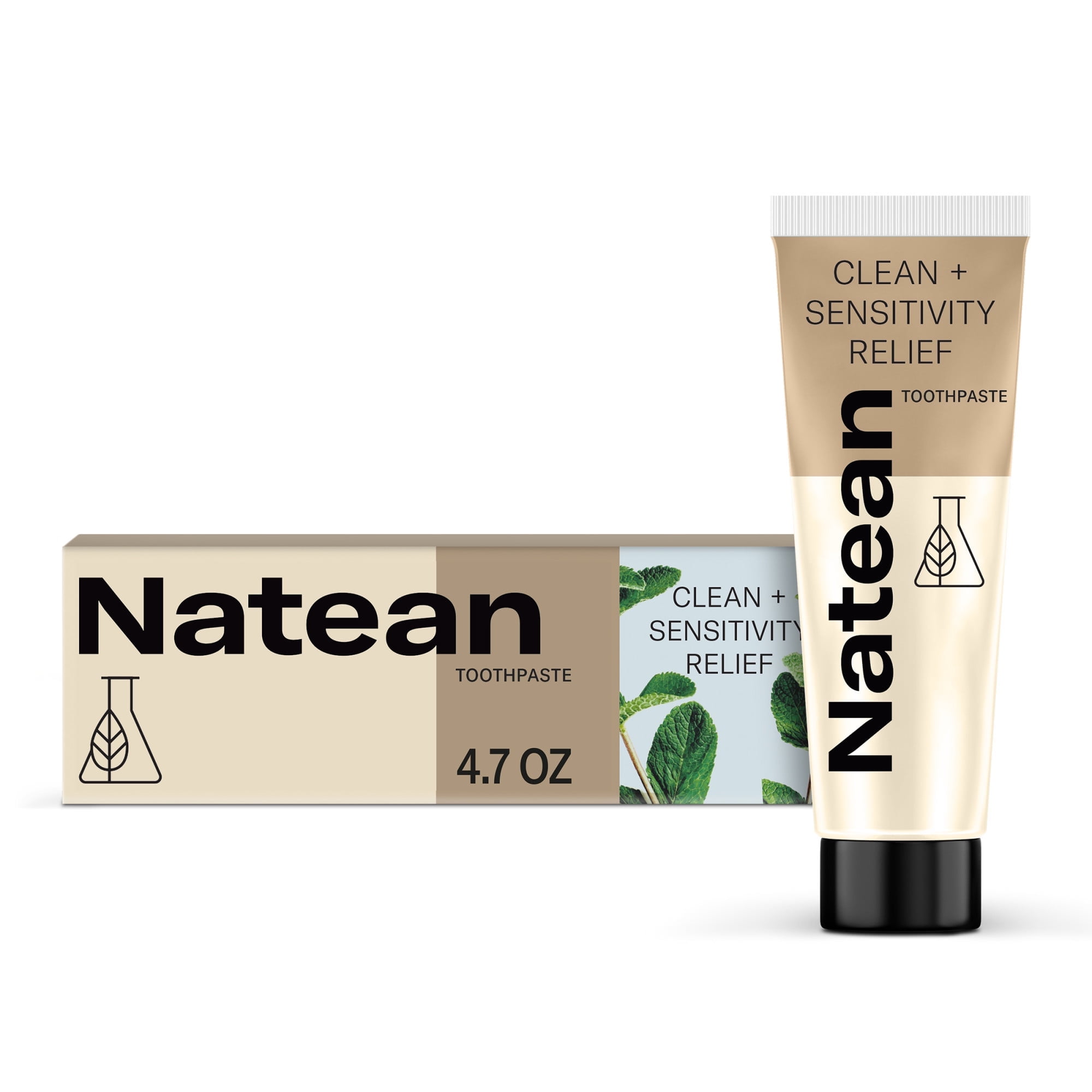 Clean + Sensitivity Relief Toothpaste by Natean - Non-toxic Oral Care product rated STOP by Million Marker, free from BPA, phthalates, and parabens