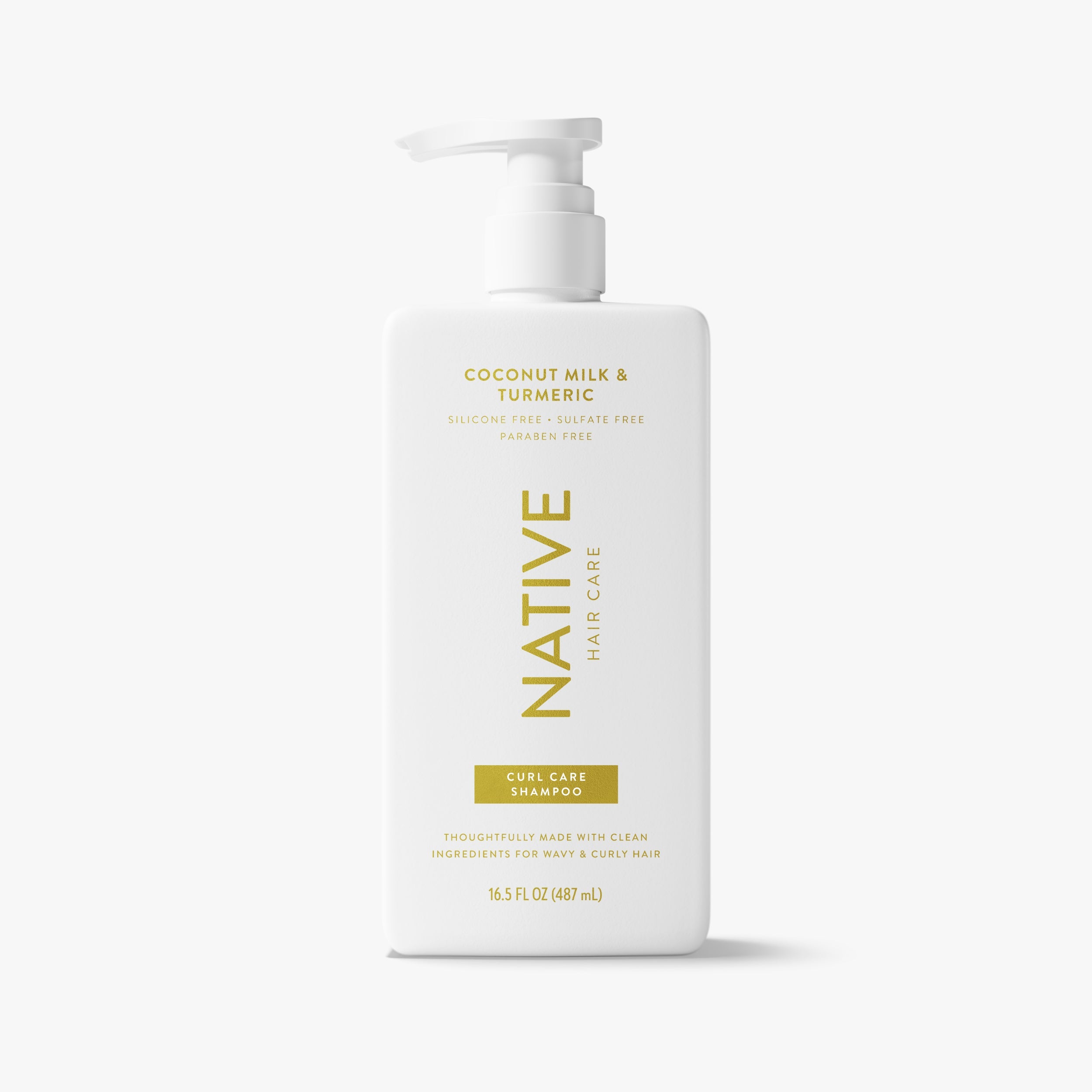 Curl Care Shampoo - Coconut Milk & Turmeric by NATIVE - Non-toxic, STOP rated product free from harmful chemicals