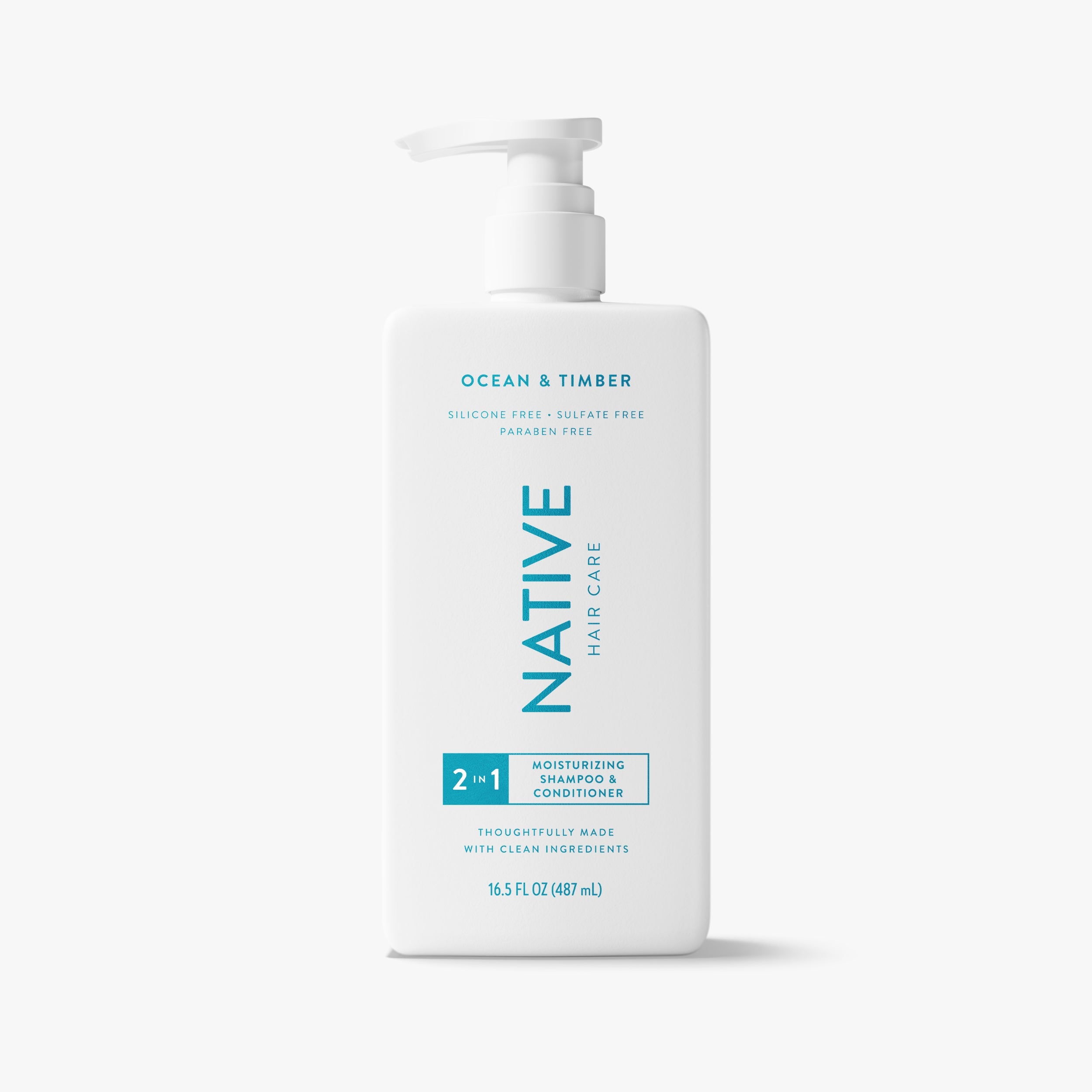Moisturizing 2-in-1 Shampoo & Conditioner - Ocean & Timber by NATIVE - Non-toxic, STOP rated product free from harmful chemicals