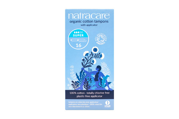 Organic Cotton Tampons with Applicator by natracare - Non-toxic, GO rated product free from harmful chemicals