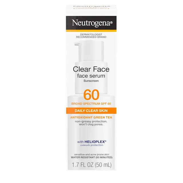 Clear Face Serum Broad Spectrum SPF 60 by Neutrogena - Non-toxic Sunscreens product rated STOP by Million Marker, free from BPA, phthalates, and parabens