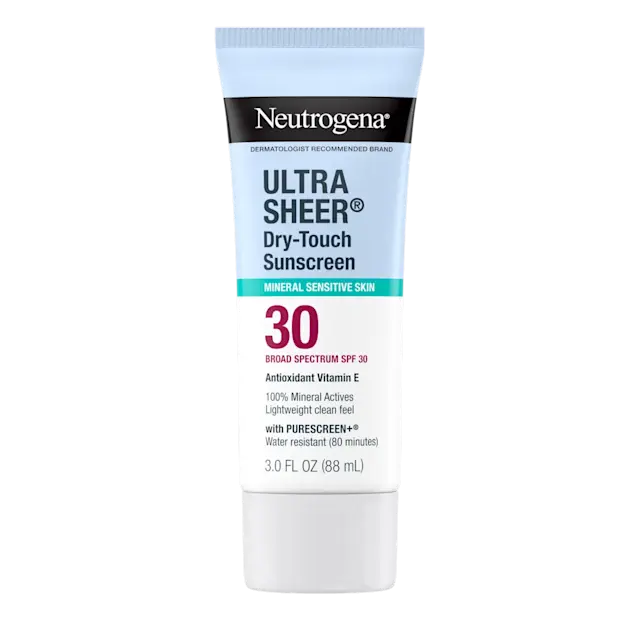 Mineral Ultra Sheer Dry-Touch Sunscreen Mineral Sensitive Skin Broad Spectrum SPF 30 by Neutrogena - Non-toxic, SLOW rated product free from harmful chemicals