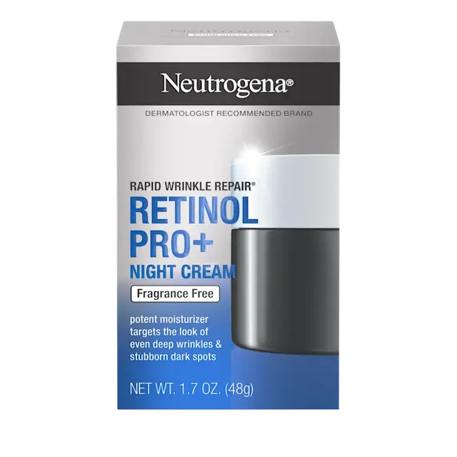 Rapid Wrinkle Repair Retinol Pro+ Night Cream by Neutrogena - Non-toxic Facial Care product rated STOP by Million Marker, free from BPA, phthalates, and parabens