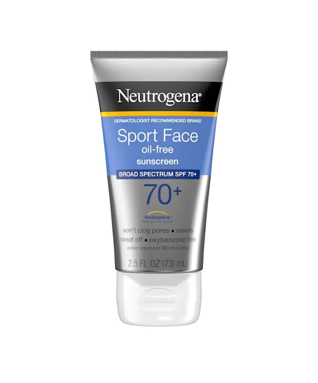 Sport Face Oil-Free Sunscreen Broad Spectrum SPF 70+ by Neutrogena - Non-toxic, STOP rated product free from harmful chemicals
