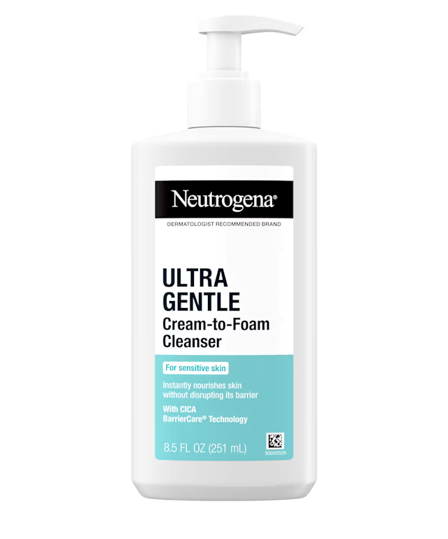 Ultra Gentle Hydrating Cream-to-Foam Cleanser by Neutrogena - Non-toxic Facial Care product rated STOP by Million Marker, free from BPA, phthalates, and parabens