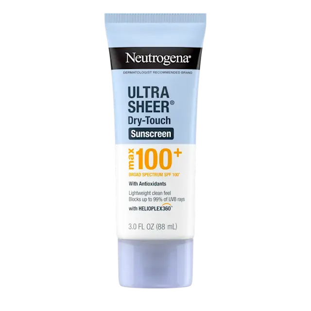 Ultra Sheer Dry-Touch Sunscreen Max Broad Spectrum SPF 100+ by Neutrogena - Non-toxic Sunscreens product rated STOP by Million Marker, free from BPA, phthalates, and parabens
