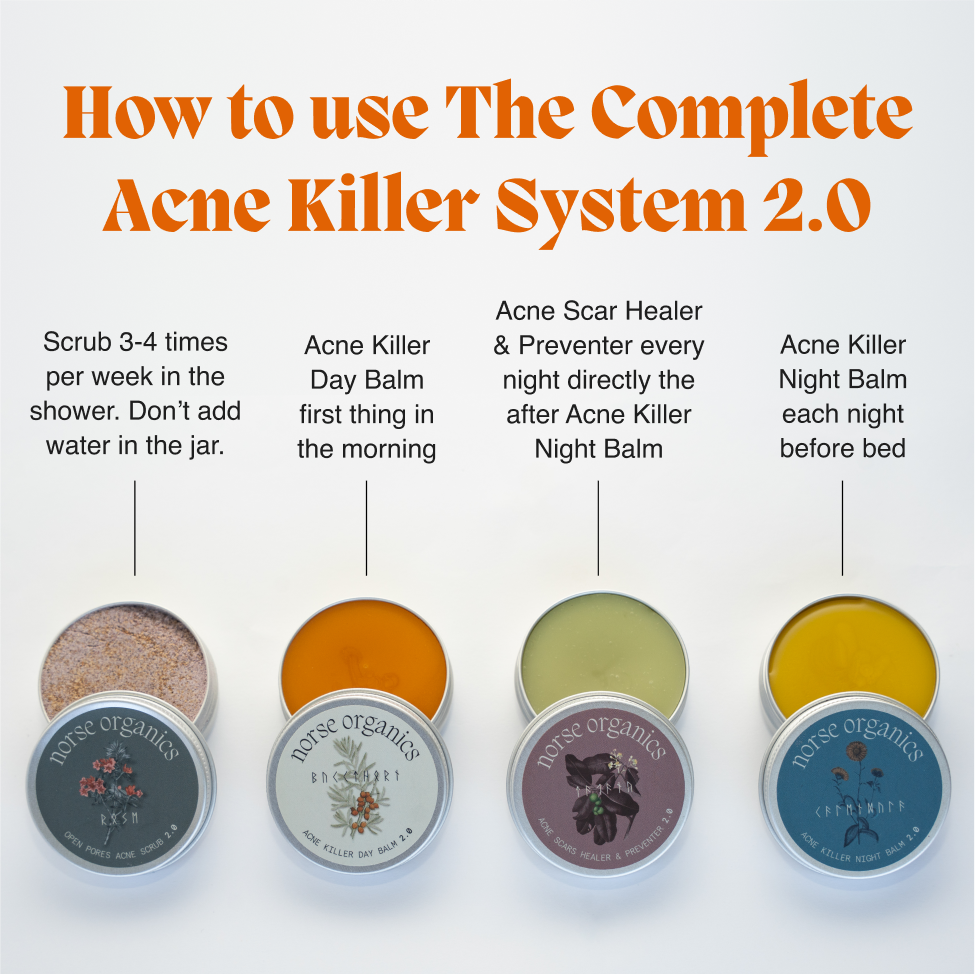 The Complete Acne Killer System 2.0 by norse organics - Non-toxic, SLOW rated product free from harmful chemicals