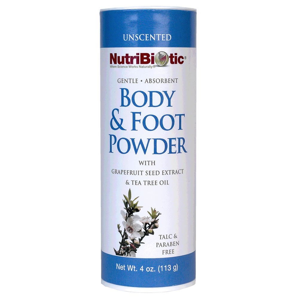 Body & Foot Powder – Unscented by NutriBiotic - Non-toxic, SLOW rated product free from harmful chemicals