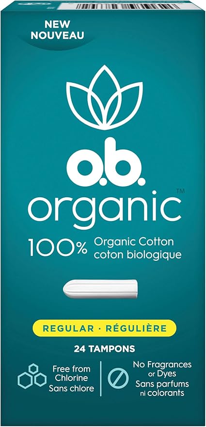 o.b. o.b. Organic Applicator-Free Tampons, Unscented