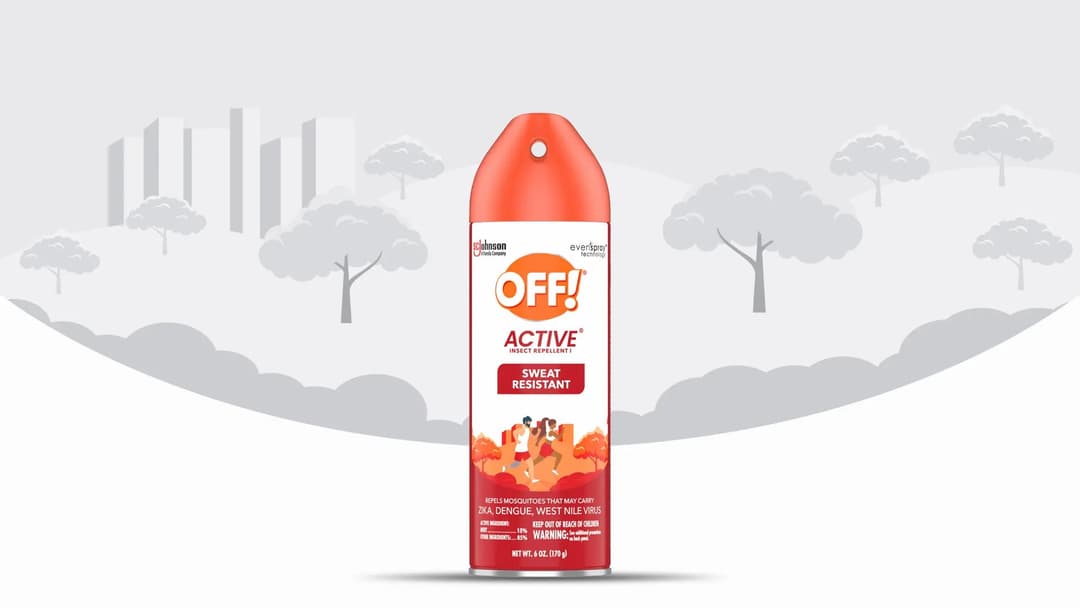 Active Sweat Resistant Insect Repellent Aerosol by OFF! - Non-toxic, STOP rated product free from harmful chemicals