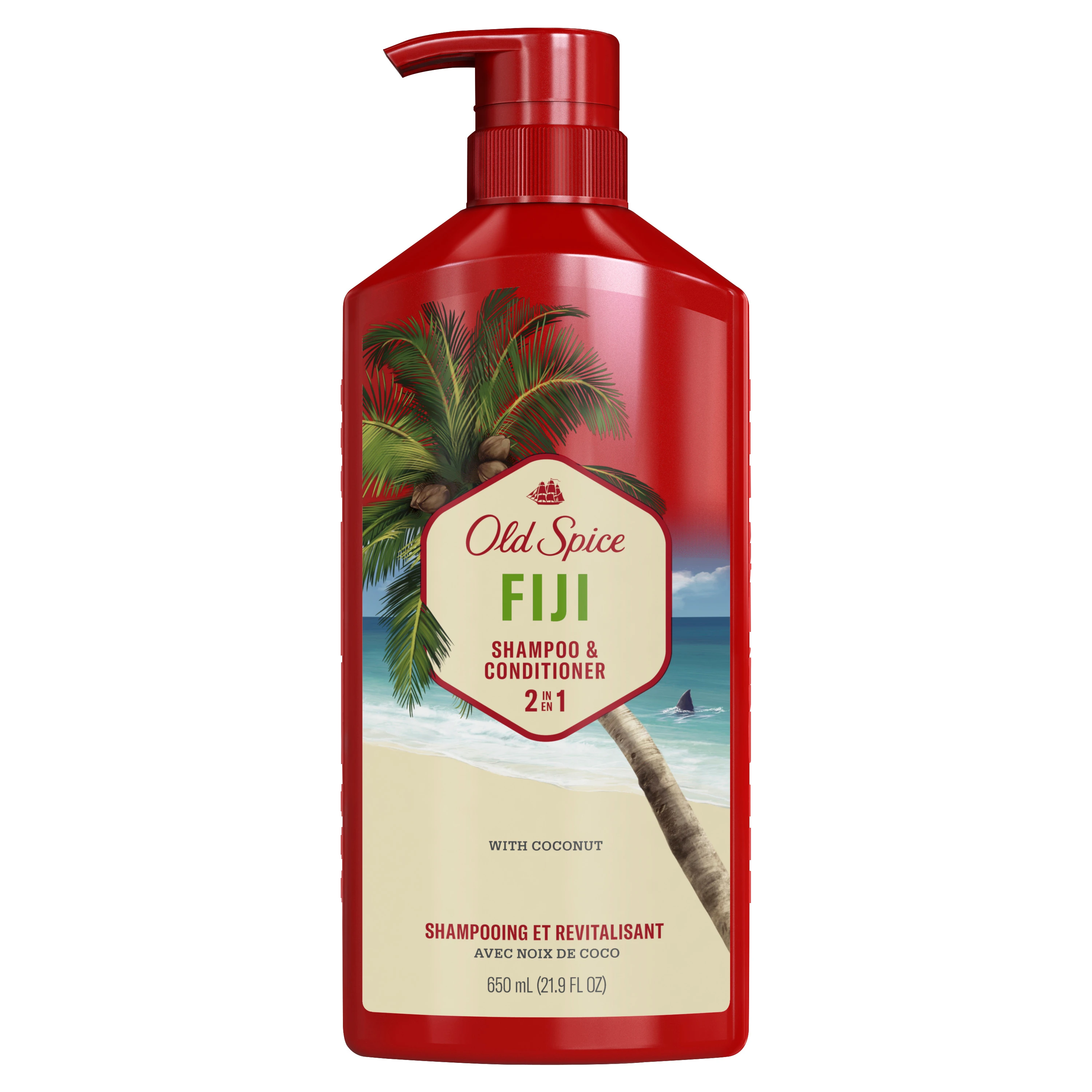 2-In-1 Shampoo & Conditioner - Fiji by Old Spice - Non-toxic, STOP rated product free from harmful chemicals