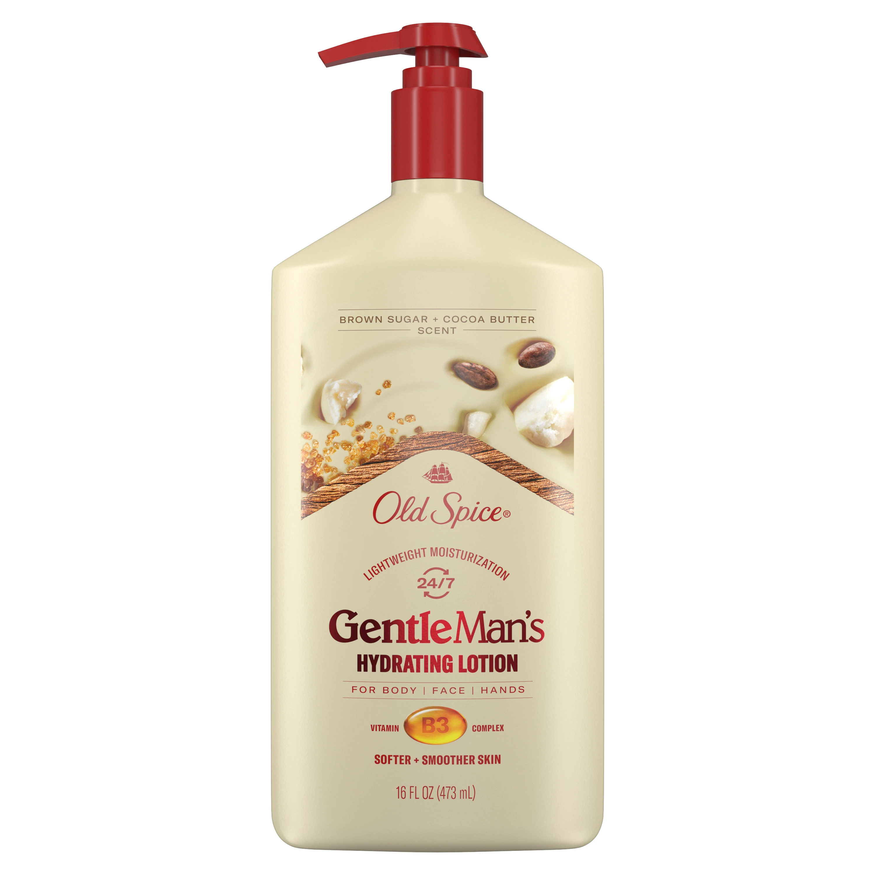 Gentleman's Hydration Lotion - Brown Sugar + Cocoa Butter by Old Spice - Non-toxic Body Oils, Butters + Lotions product rated STOP by Million Marker, free from BPA, phthalates, and parabens