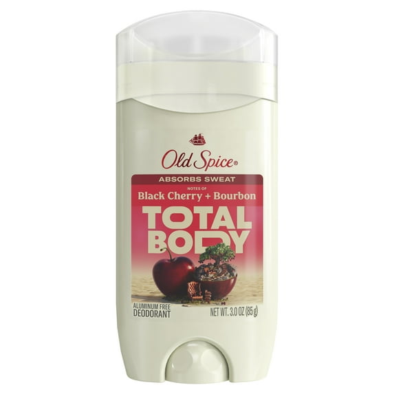 Total Body Aluminum Free Deodorant – Black Cherry + Bourbon by Old Spice - Non-toxic, STOP rated product free from harmful chemicals
