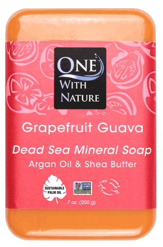 Dead Sea Mineral Soap - Grapefruit Guava by ONE WITH NATURE - Non-toxic, SLOW rated product free from harmful chemicals