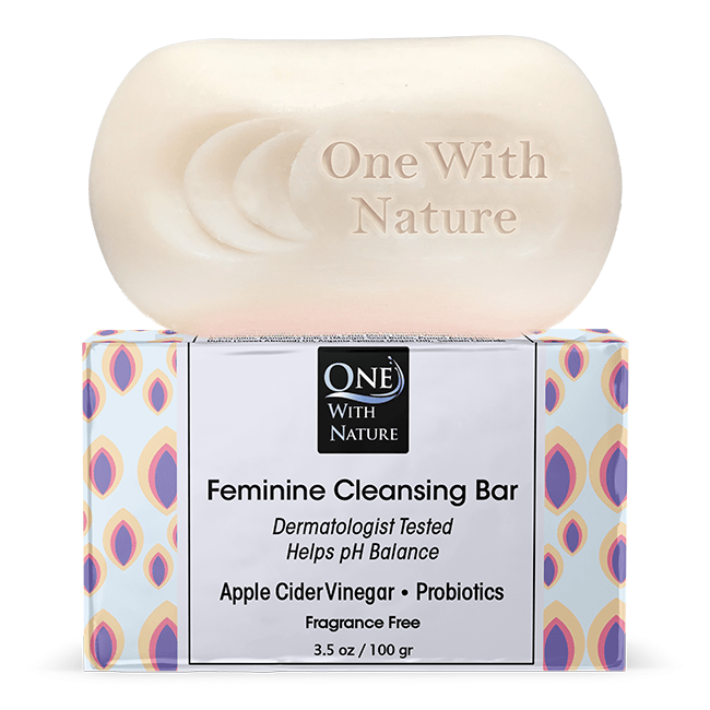 Feminine Cleansing Bar Soap - Fragrance Free by ONE WITH NATURE - Non-toxic, GO rated product free from harmful chemicals