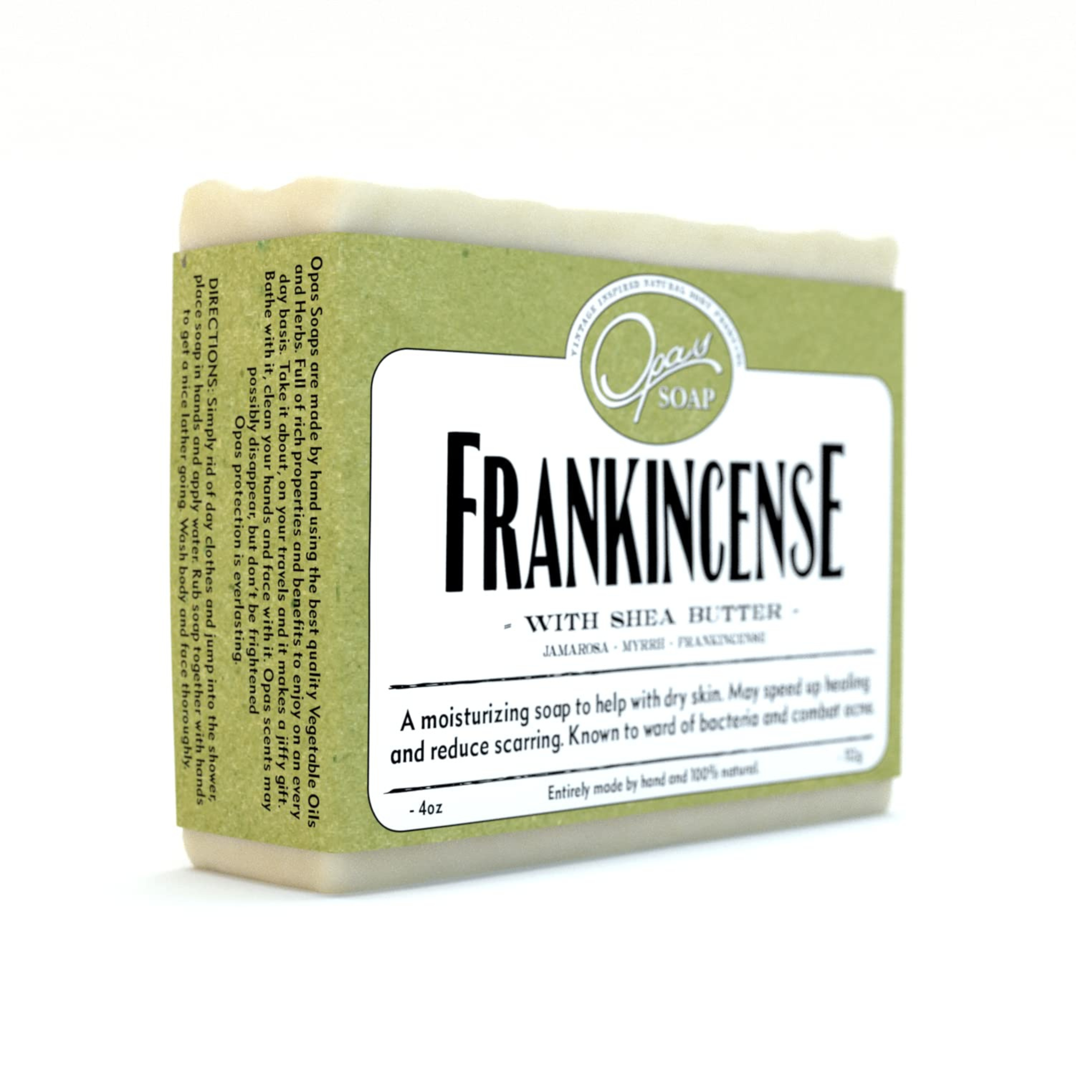 Frankincense Soap - With Shea Butter by Opas Soap - Non-toxic, SLOW rated product free from harmful chemicals