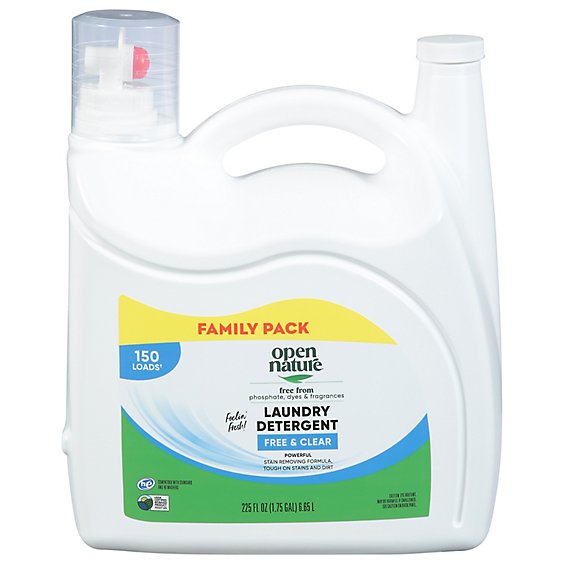 Laundry Detergent - Free & Clear by OPEN NATURE - Non-toxic, SLOW rated product free from harmful chemicals